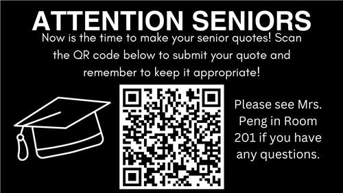 Attention Seniors Now is the time to make your senior quote!